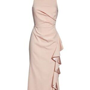 VINCE CAMUTO Ruffle Slit Trumpet Gown Blush Size 6